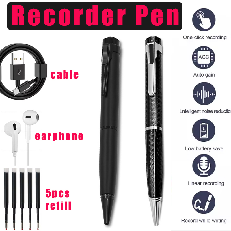Voice Recorder Pen - デジタルボイスレコーダーペン 128GB ポータブル USB MP3 再生