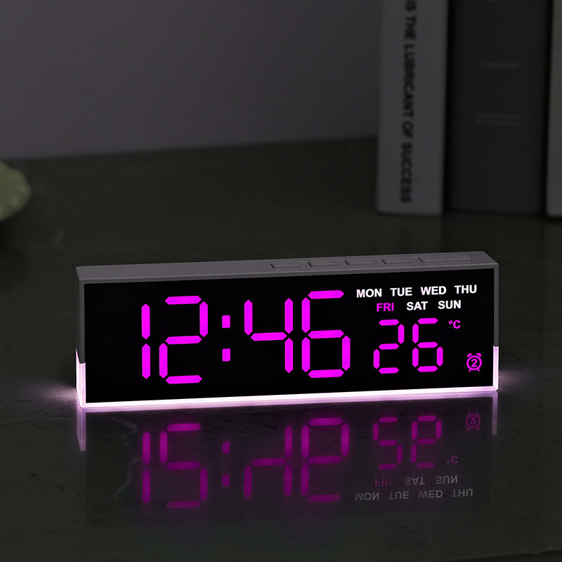 Modern Electronics Gadgets - LED デジタル目覚まし時計温度週 2 アラーム周囲光明るさ調整ベッドサイド電子置時計 USB 電源