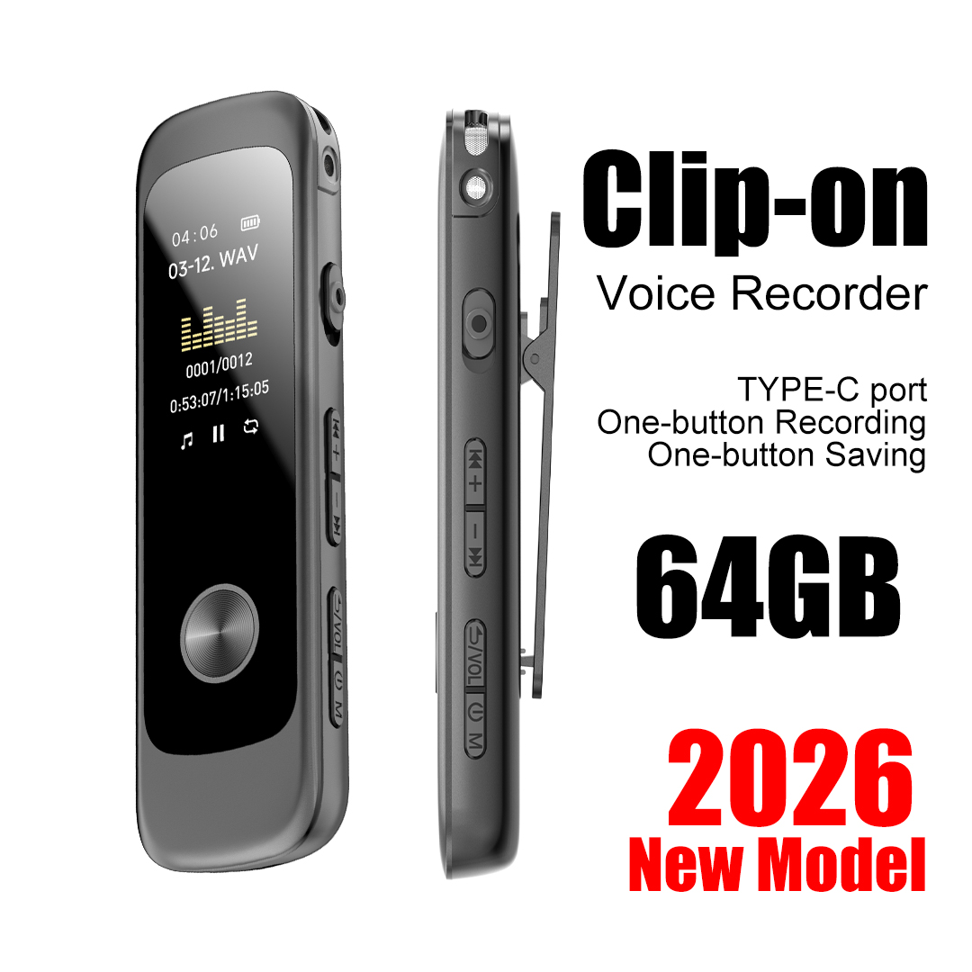 Voice Recorder Pen - ミニボイスレコーダーペン HD 1536Kbps ロスレスオーディオ録音デバイス クリップ付き デュアルマイクノイズリダクション