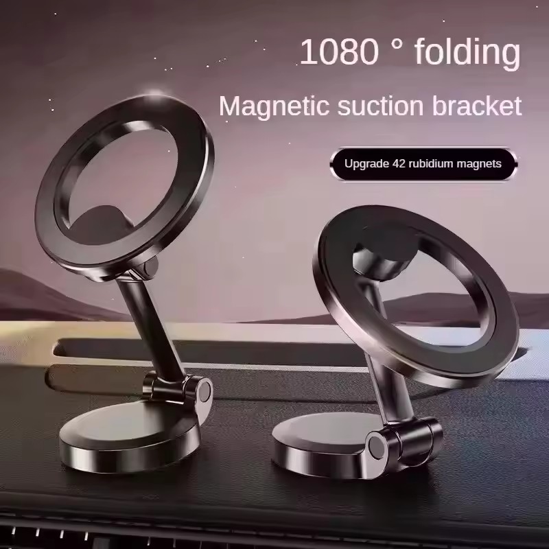 Useful Electronic Gadgets - マグセーフ360対応折りたたみ式マグネット式車載携帯電話ホルダー ° iPhone 17、Huawei、Xiaomi対応 車載用調整可能マグネット式マウントスタンド