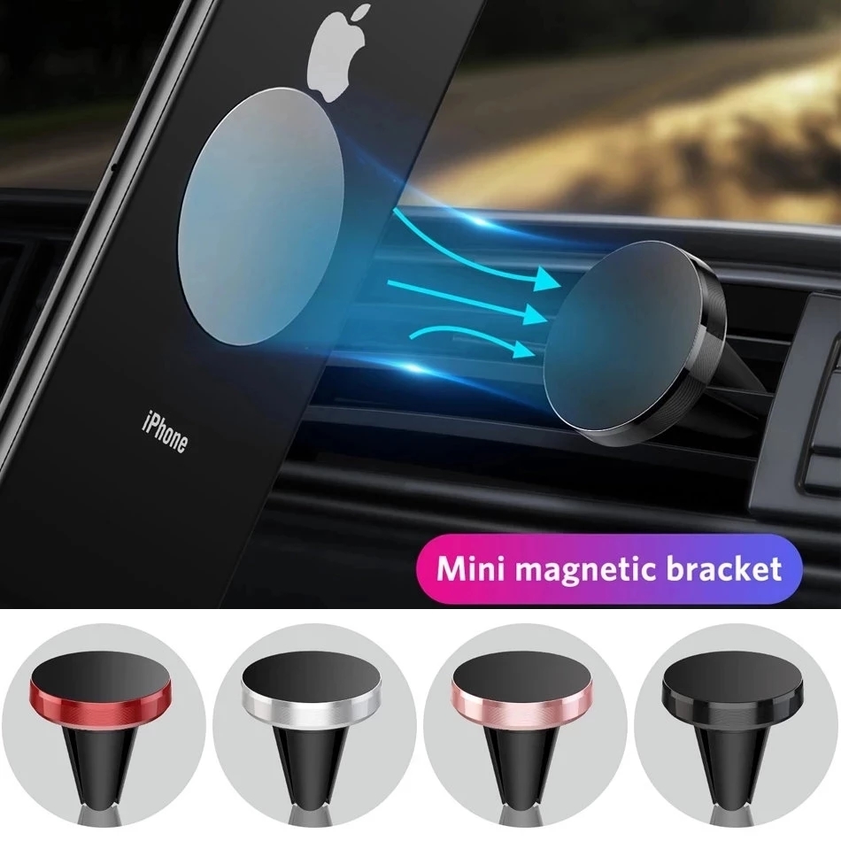 Useful Electronic Gadgets - 車載用マグネット式携帯電話ホルダー、iPhone 14、13、Samsung対応、車内エアコン吹き出し口取り付け型モバイル携帯電話ホルダースタンド