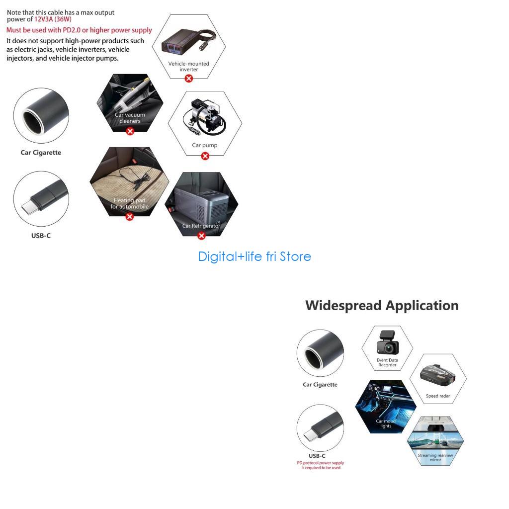 Electronics And Gadgets With C - E06D USB C オス シガー ライター電源アダプタ