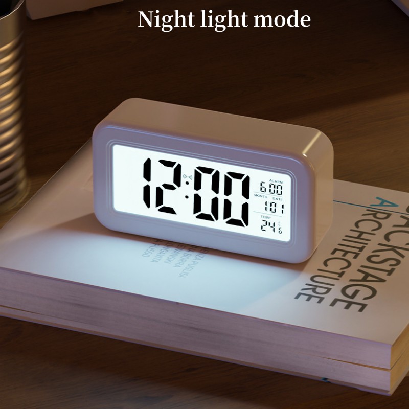 電池式デジタル目覚まし時計温度日付バックライト付きスヌーズ機 - Modern Electronics Gadgets のレビューと価格