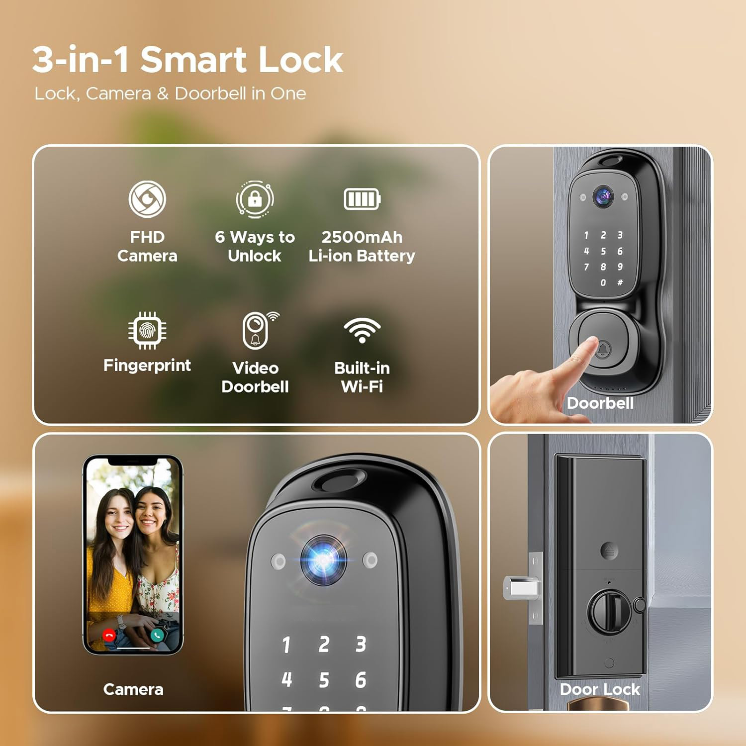 Tuya Wifiスマートドアロック ‎ カメラ＆ドアベル多 - Electronics & Tech Gadgets のレビューと価格