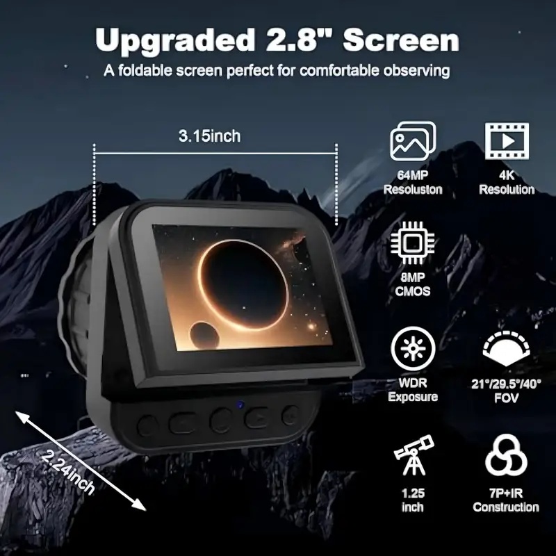 64MP 2.8インチスクリーン 4K電子接眼レンズカメラ、 - Electronics & Tech Gadgets のレビューと価格