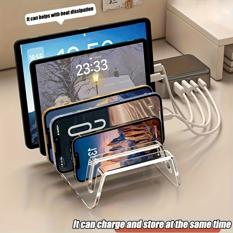 6/8セルアクリル製マルチデバイス収納ラック、デスクトップ用 - Modern Electronics Gadgets のレビューと価格