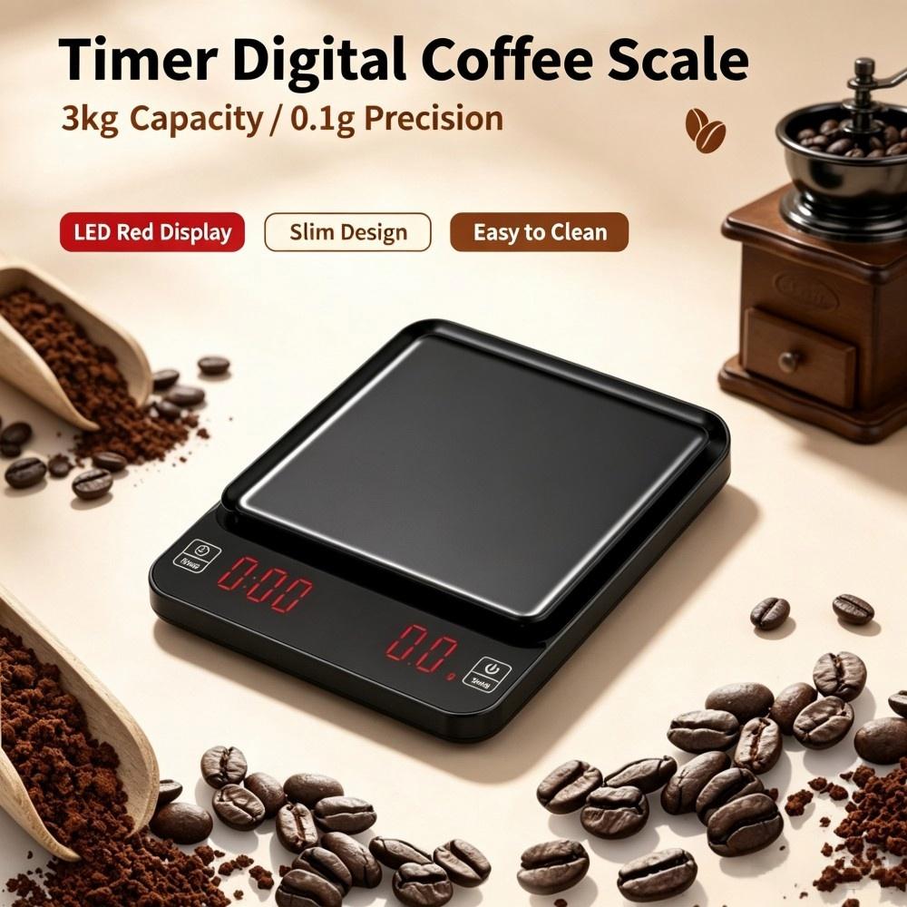 3kg/0.1g高精度デジタルコーヒースケール、LEDポータ - Electronics & Tech Gadgets のレビューと価格