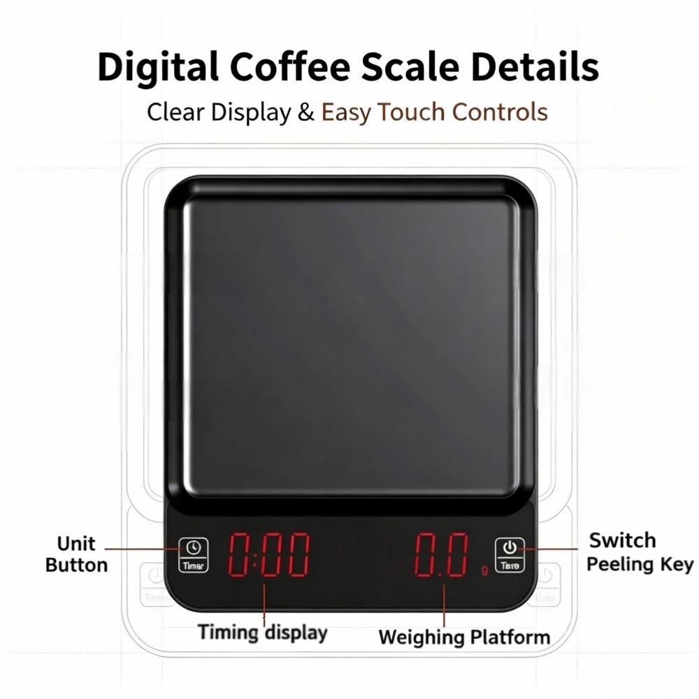 3kg/0.1g高精度デジタルコーヒースケール、LEDポータ - Electronics & Tech Gadgets のレビューと価格