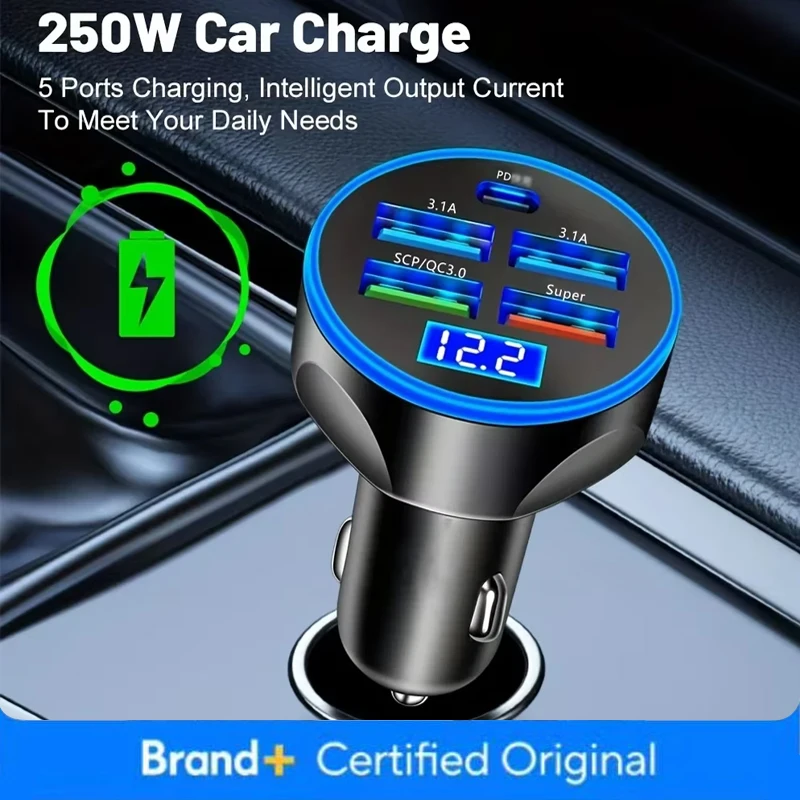 250W超急速充電カーチャージャー 5-in-1アダプター充 - Election Electronics & Gadgets Store Woocommerce Theme のレビューと価格