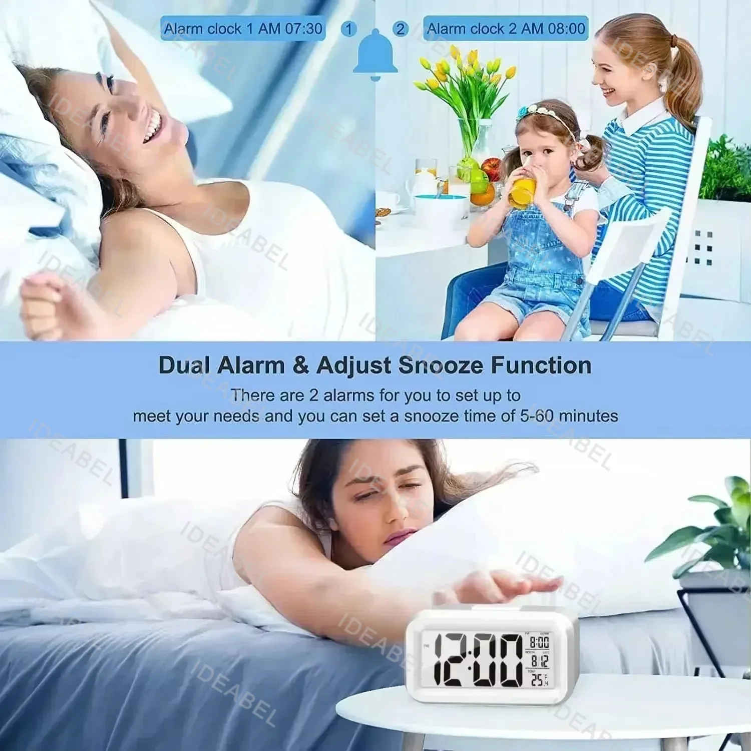 LEDデジタル目覚まし時計 バックライト スヌーズ機能 デー - Modern Electronics Gadgets のレビューと価格
