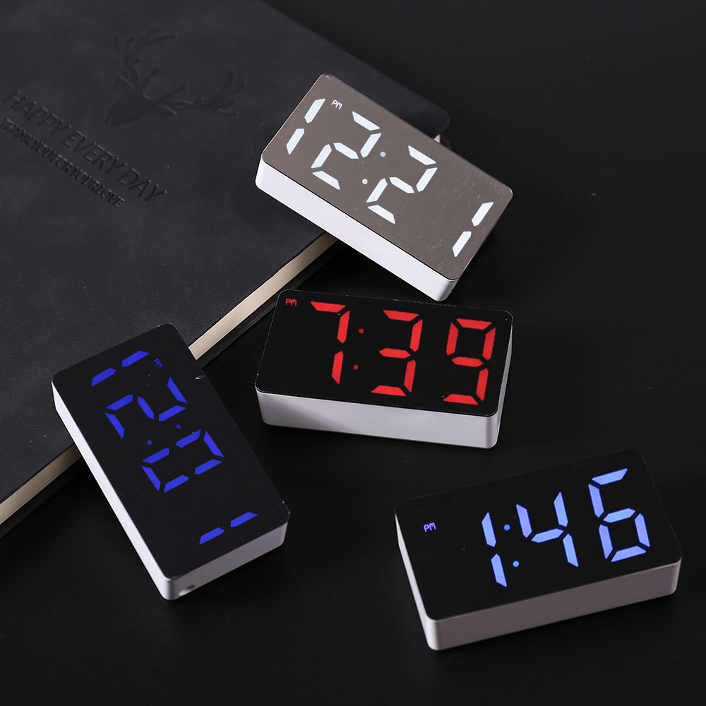 LED 電子時計ミラー目覚まし時計家庭用家具スマート小型ツー - Modern Electronics Gadgets のレビューと価格